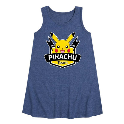 Girls' - Pokémon - Team Pikachu Graphic Sleeveless Aline Dress
