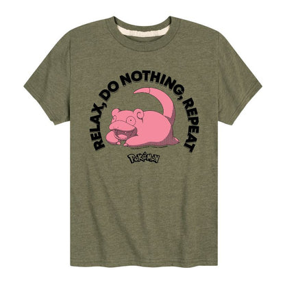 تي شيرت جرافيكي بأكمام قصيرة للأولاد - بوكيمون - سلوبوك ريلاكس لا تفعل شيئًا كرر