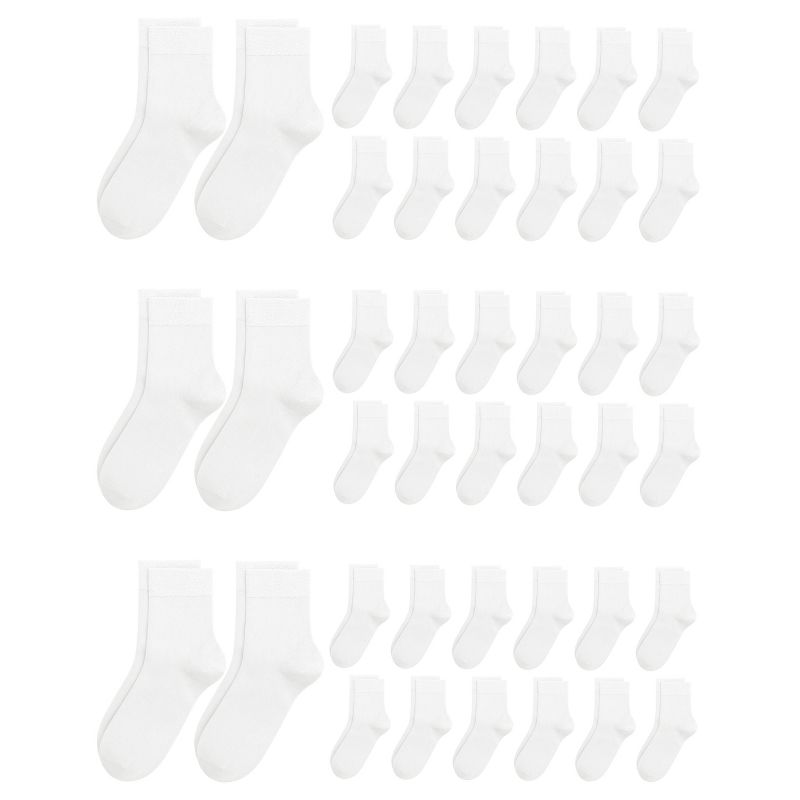 Viscose Bamboo Kids Thin Crew Socks Uniform Boys Girls Bulk Value Unisex Basic Casual Soft Wholesale 48 Pairs