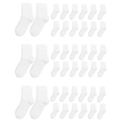 Viscose Bamboo Kids Thin Crew Socks Uniform Boys Girls Bulk Value Unisex Basic Casual Soft Wholesale 48 Pairs