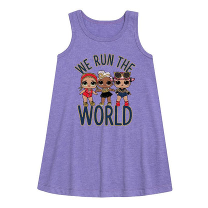 Girls' - LOL Surprise! - Grrrls Run the World Graphic Sleeveless Aline Dress