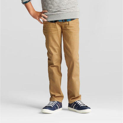 Boys' Stretch Straight Fit Jeans - Cat & Jack™ Khaki Wash