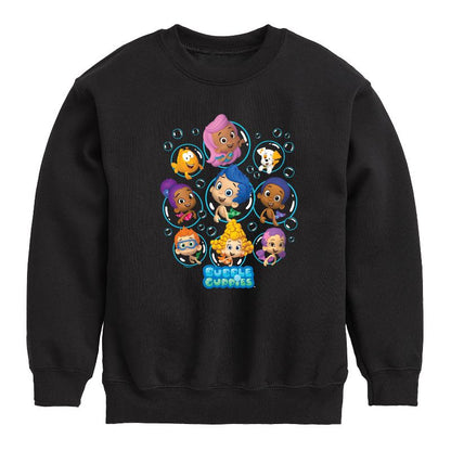Boys' - Bubble Guppies - Bubble Grid Graphic Long Sleeve Fleece Sweatshirt