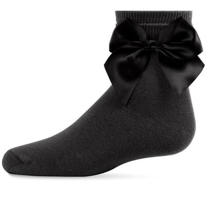 Memoi Girls' Silky Side Bow Anklet Socks