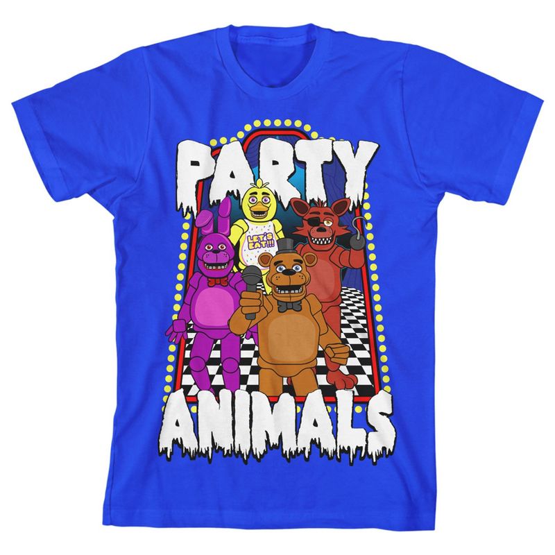 تي شيرت أزرق ملكي للأولاد من سلسلة Five Nights at Freddy's Party Animals