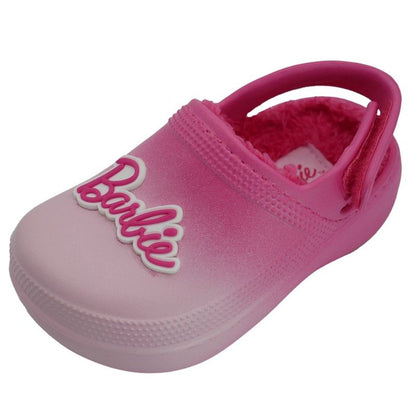 Barbie Toddler Girls' Faux Fur Lined Clogs with Adjustable Strap