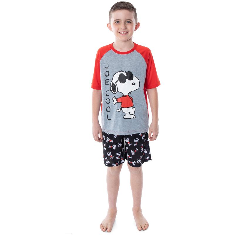 Peanuts Boys' Joe Cool Snoopy Pajamas Shirt And Shorts Sleepwear Set