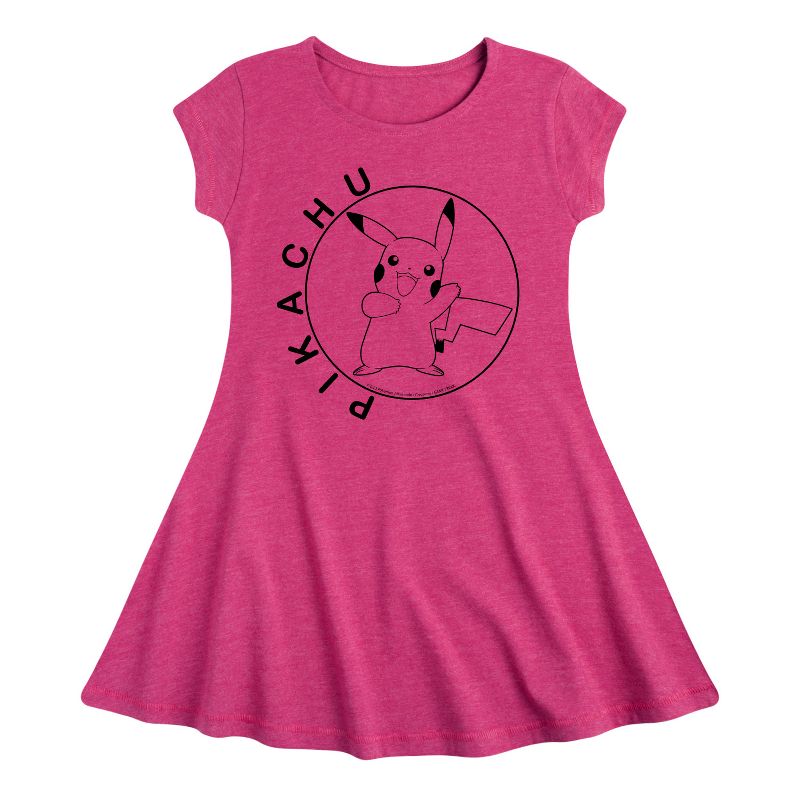 Girls' - Pokémon - Pikachu Circle Fit & Flair Cap Sleeve Dress