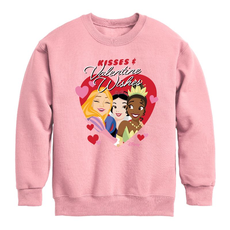 Boys' - Disney - Kisses and Valentine Wishes Graphic Long Sleeve Fleece Sweatshirt