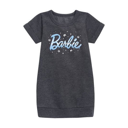 Girls' - Barbie - Winter Breeze Graphic Short Sleeve Fleece Dress