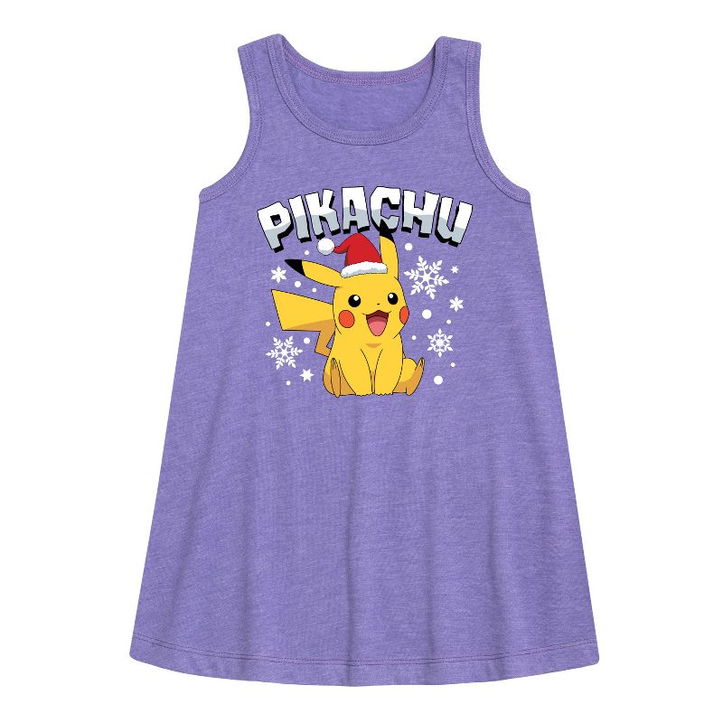 Girls' - Pokémon - Pikachu With Hat Graphic Sleeveless Aline Dress