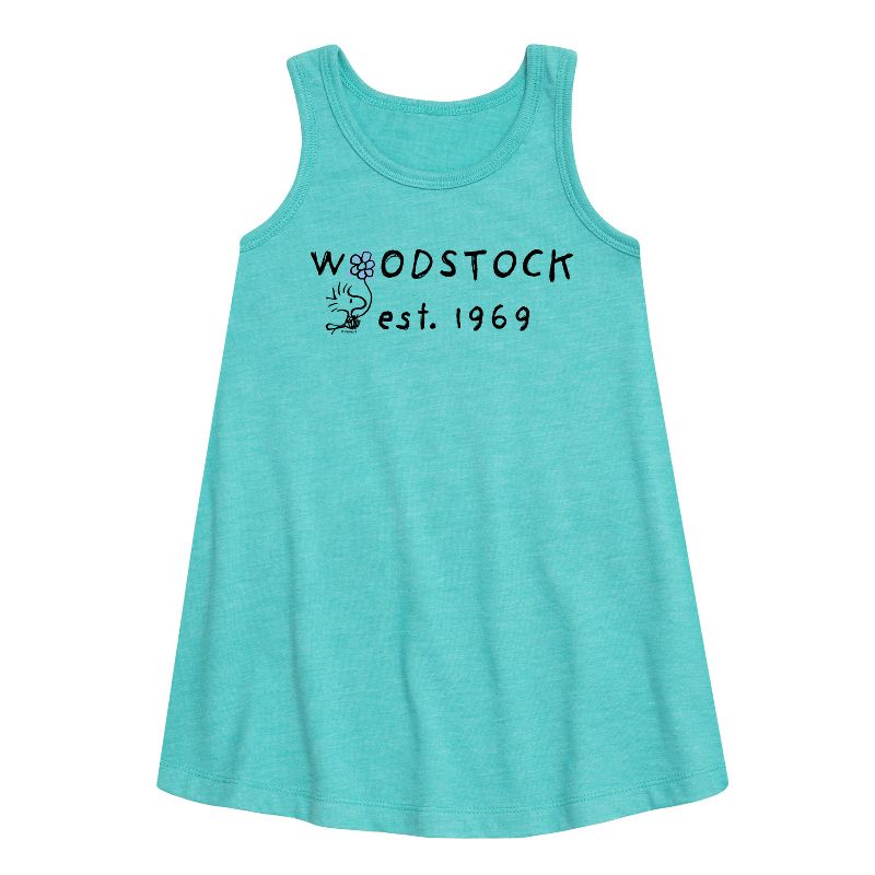 Girls' - Peanuts - Woodstock 1969 Graphic Sleeveless Aline Dress