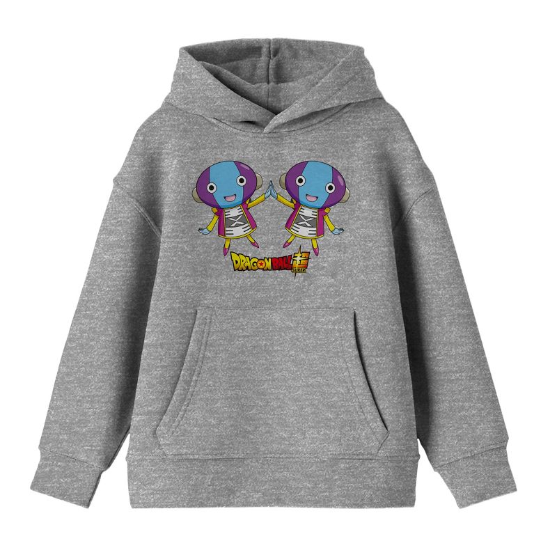 Dragon Ball Super Zeno Long Sleeve Athletic Heather Youth Hooded Sweatshirt