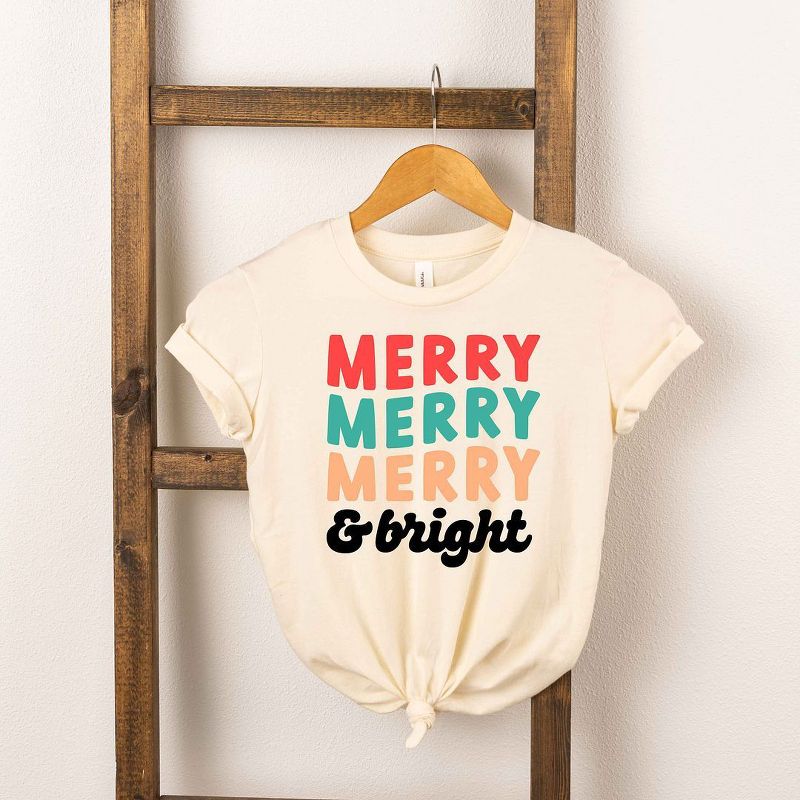 تي شيرت شبابي بأكمام قصيرة من Juniper Shop Merry And Bright Stacked