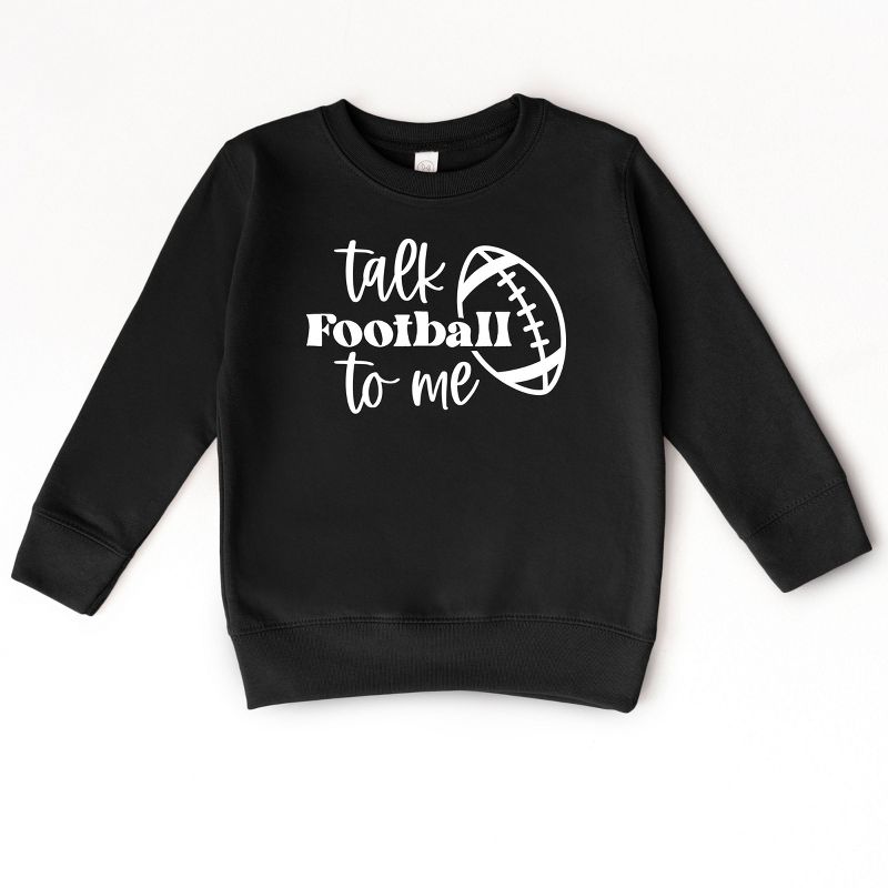 The Juniper Shop Talk Football To Me Ball Toddler Graphic Sweatshirt