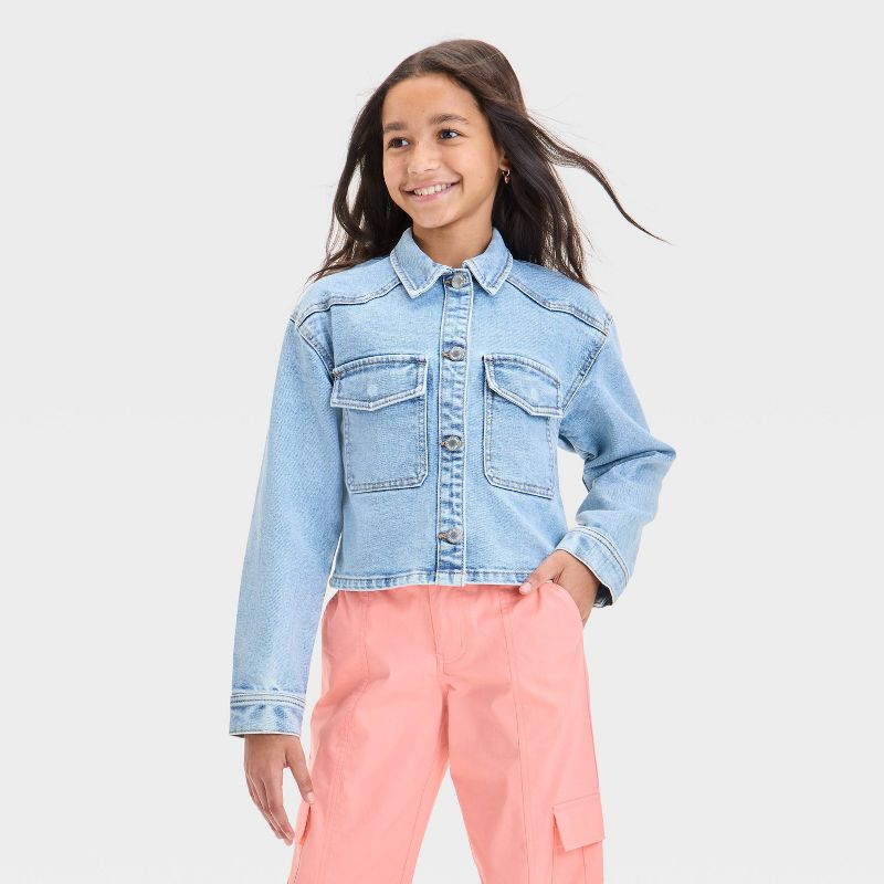 Girls' Denim Jacket - art class™ Light Wash