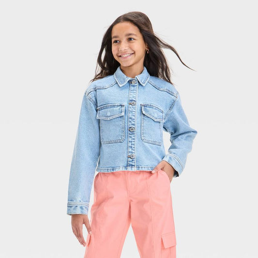 Girls' Denim Jacket - art class™ Light Wash