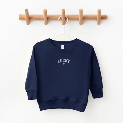 The Juniper Shop Embroidered Lucky Clover Toddler Graphic Sweatshirt