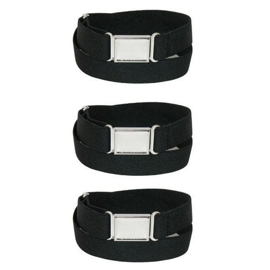 CTM Kids' Elastic Stretch Belt with Magnetic Buckle (Pack of 3)