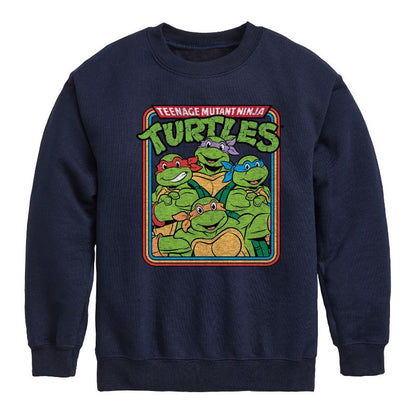 Boys' - Teenage Mutant Ninja Turtles - Retro Group Graphic Long Sleeve Fleece Sweatshirt