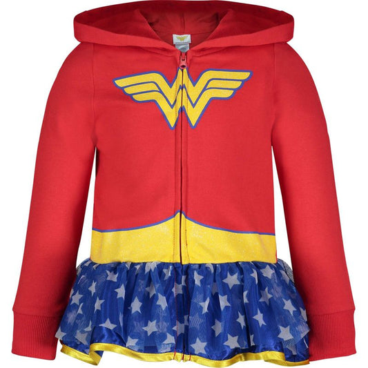 DC Comics Justice League Wonder Woman Girls Zip Up Costume Hoodie Toddler