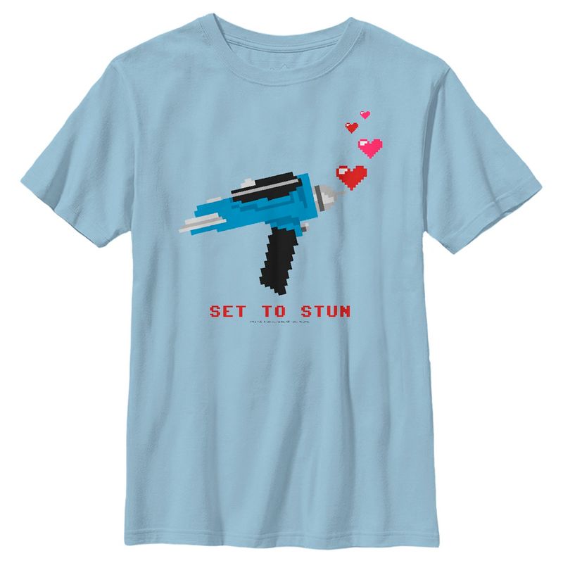 Boy's Star Trek Valentine's Pixel Set Phasers to Stun T-Shirt