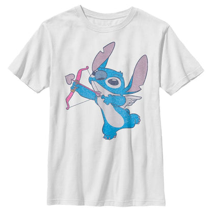 Boy's Lilo & Stitch Cupid Stitch With Heart Arrows T-Shirt