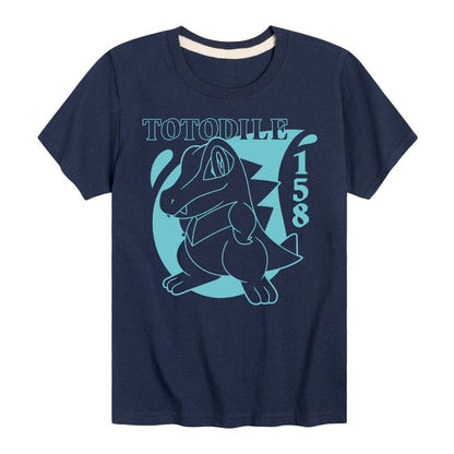 Boys' - Pokémon - Totodile Water Type Short Sleeve Graphic T-Shirt