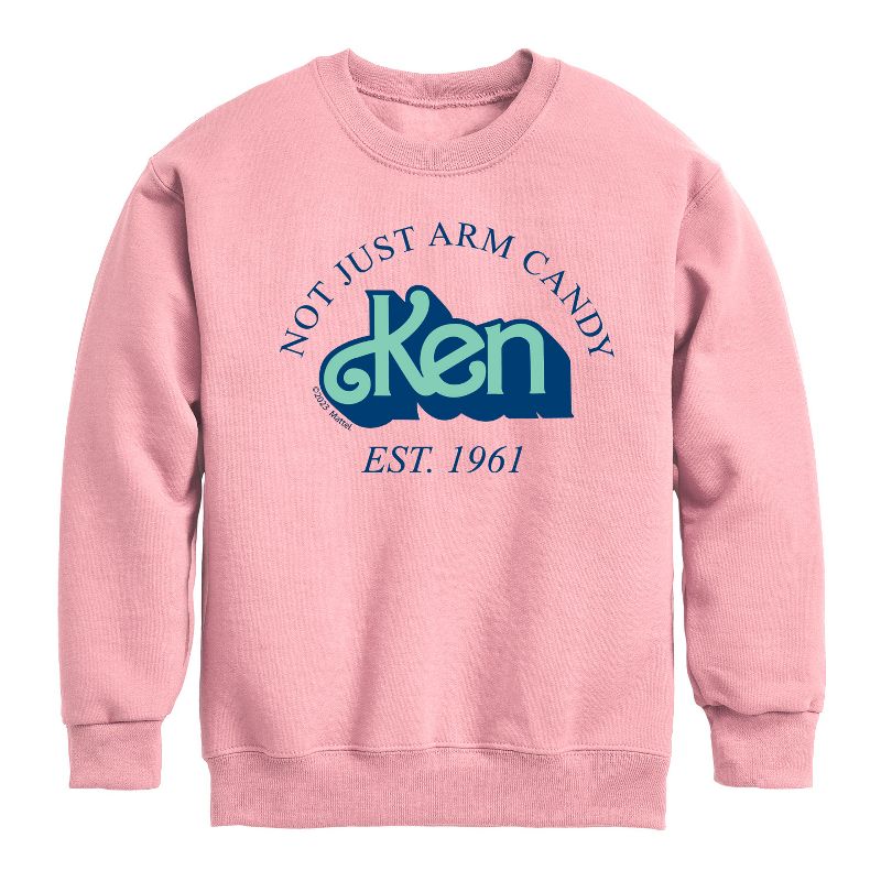 Boys' - Barbie - Ken Not Just Arm Candy Graphic Long Sleeve Fleece Sweatshirt