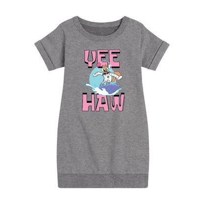 Girls' - SpongeBob SquarePants - Sandy Cheeks Graphic Short Sleeve Fleece Dress