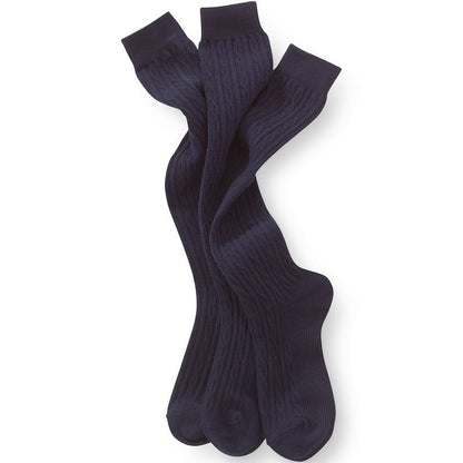 Lands' End Kids Solid Cable Knee Socks (3-pack)