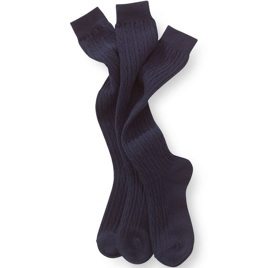 Lands' End Kids Solid Cable Knee Socks (3-pack)