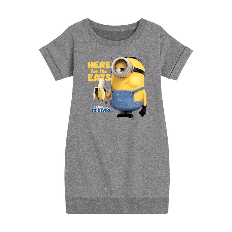 فستان صوف بأكمام قصيرة من مجموعة Despicable Me Minions للفتيات - Only Here For The Eats