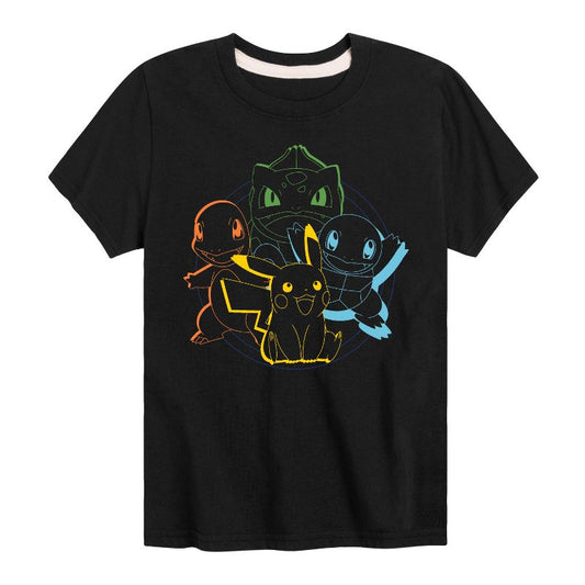 Boys' - Pokémon - Starter Pokémon Outline Short Sleeve Graphic T-Shirt