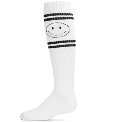 Memoi Girls' Athletic Smiley Cotton Blend Knee High Socks