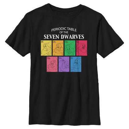Boys Snow White and the Seven Dwarfs Periodic Table Multicolor T Shirt