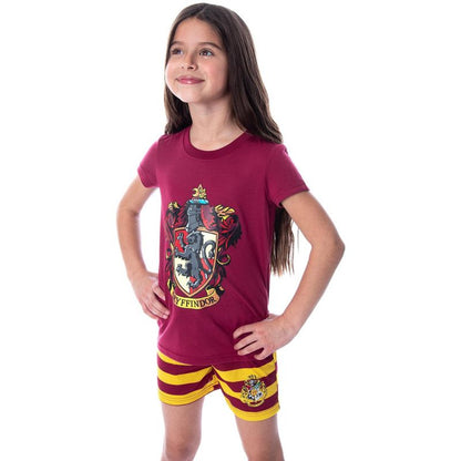 Harry Potter Girls' Hogwarts Castle Shirt and Shorts Pajama Set - All 4 Houses