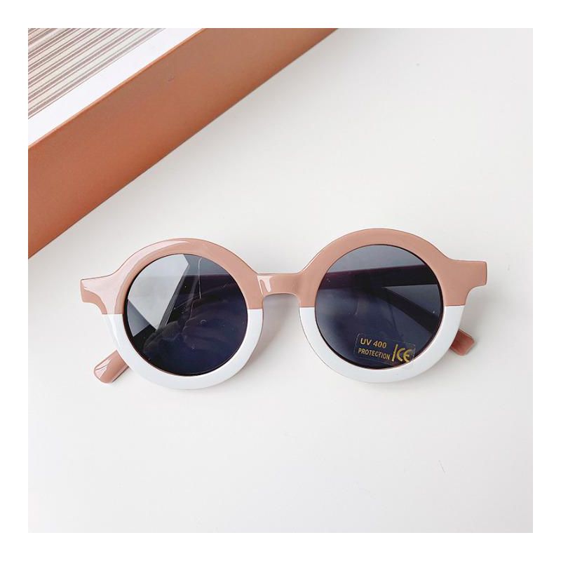 MyKids-Usa Girls Color Patchwork Design Round Frame Sunglasses