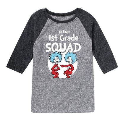 Boys' - Dr. Seuss - 1st Grade Squad Thing 1 and Thing 2 Raglan Graphic T-Shirt