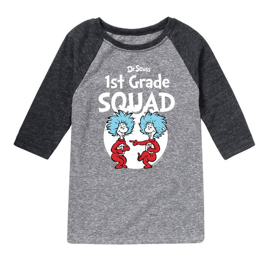 Boys' - Dr. Seuss - 1st Grade Squad Thing 1 and Thing 2 Raglan Graphic T-Shirt