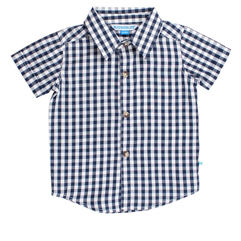 RuffleButts Toddler Short Sleeve Button Down Shirt