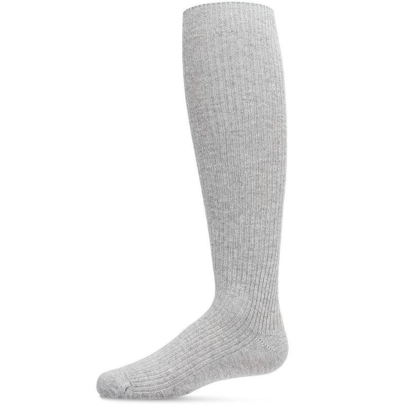 Memoi Thin Ribbed Girls Cotton Blend Knee High Sock