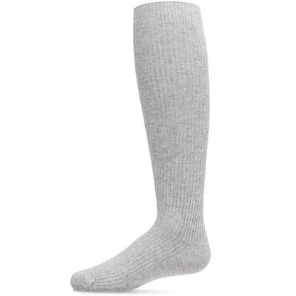Memoi Thin Ribbed Girls Cotton Blend Knee High Sock