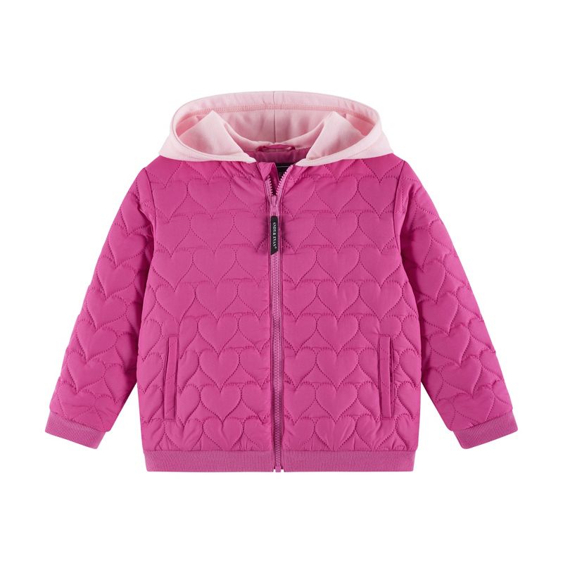 Andy & Evan  Toddler  Pink Quilted Heart Hooded Jacket