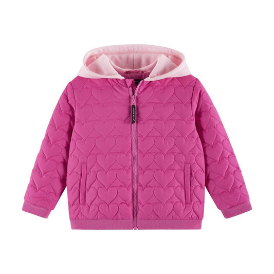 Andy & Evan  Toddler  Pink Quilted Heart Hooded Jacket