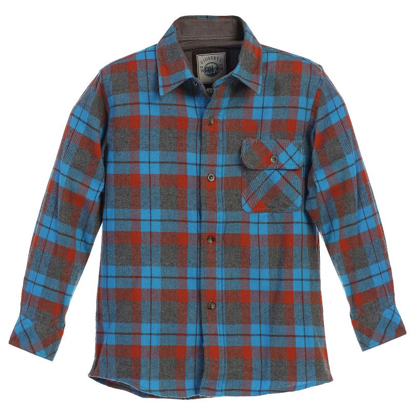 Gioberti Boy's Single Pocket Flannel Shirt with Corduroy Contrast (Part 2)