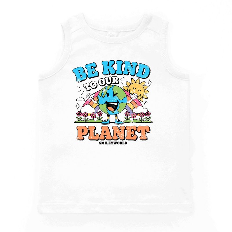 بلوزة بدون أكمام للشباب بألوان قوس قزح من متجر جونيبر سمايلي وورلد كن لطيفًا مع كوكبنا