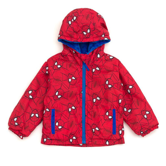Marvel Spider-Man Zip Up Waterproof Hooded Rain Jacket Coat Toddler