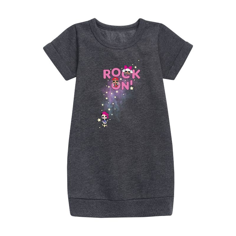 Girls' - LOL Surprise! - Space Rock Girls Graphic Short Sleeve Fleece Dress