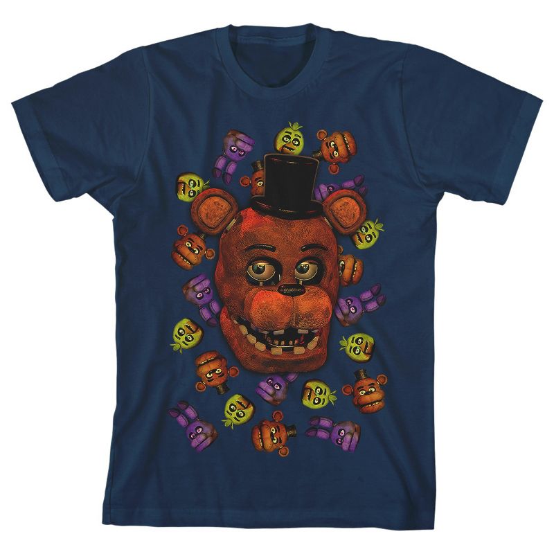 تي شيرت أزرق داكن للأولاد من Five Nights At Freddy's Big Freddy Face